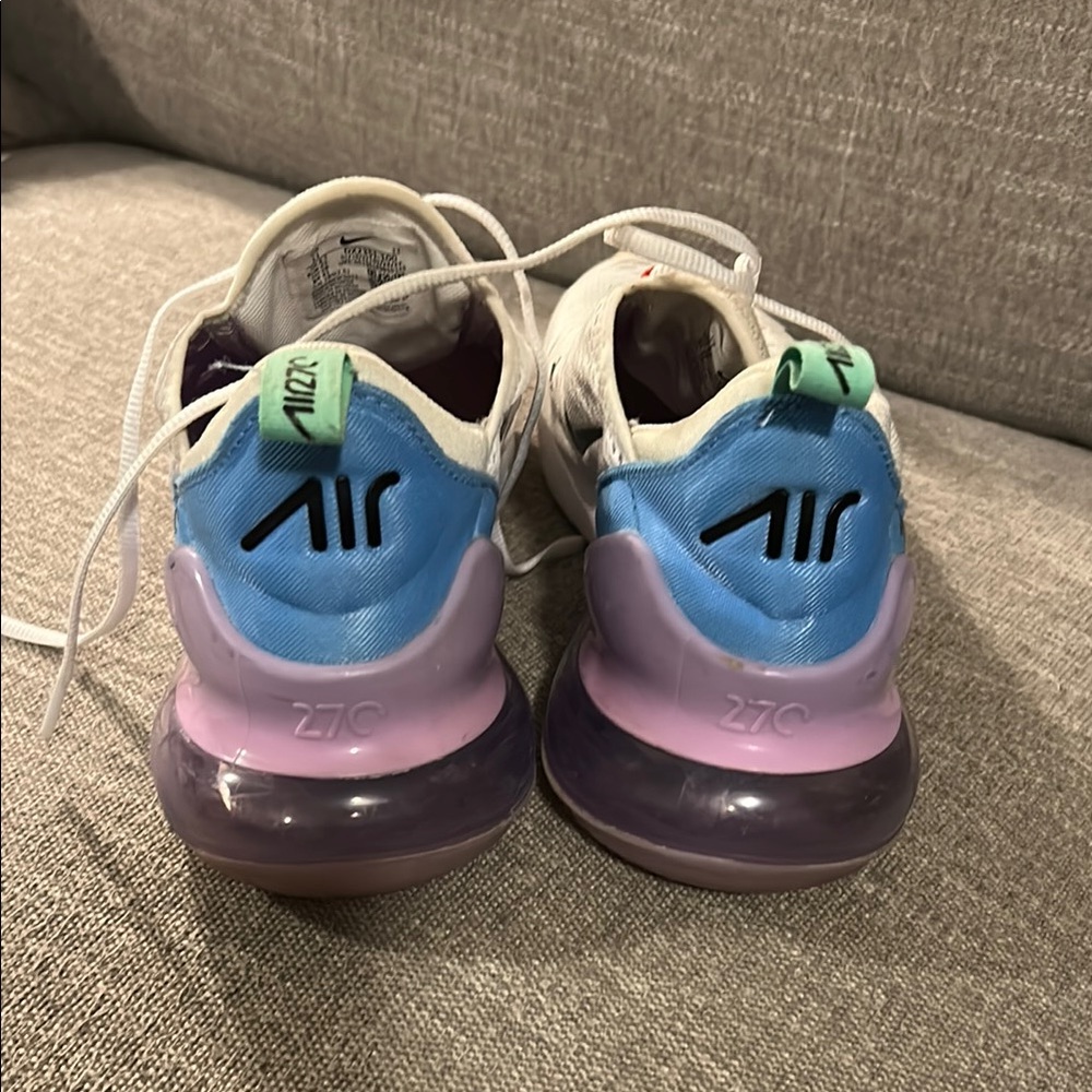 Nike Air Max 270 White with Orange and Blue Accents - Picture 2 of 9